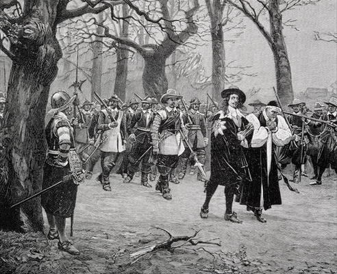 King Charles I (1600-49) on the Way to his Execution (engraving) van English School, (19th century)