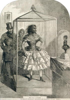 Miss Julia Pastrana, The Embalmed Nondescript, Exhibiting at 191 Piccadilly, 1862 (engraving) van English School, (19th century)