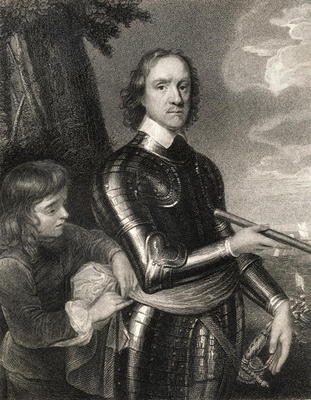 Oliver Cromwell (1599-1658) (engraving) van English School, (19th century)