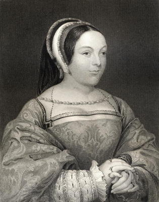 Portrait of Margaret Tudor (1489-1541) Queen of Scotland, from 'Lodge's British Portraits', 1823 (en van English School, (19th century)