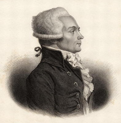 Portrait of Maximilien de Robespierre (1758-94) (engraving) van English School, (19th century)