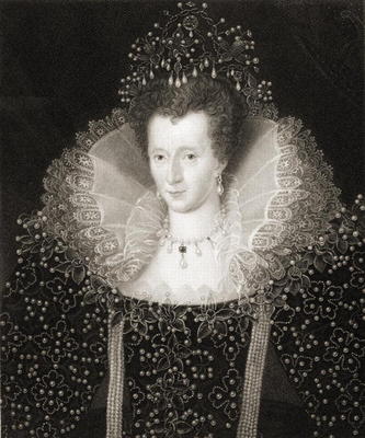 Queen Elizabeth I (1533-1603) from 'Gallery of Portraits', published in 1833 (engraving) van English School, (19th century)