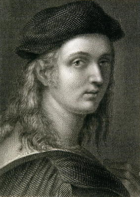Raphael (Rafaello Sanzio) (1483-1520) (engraving) van English School, (19th century)