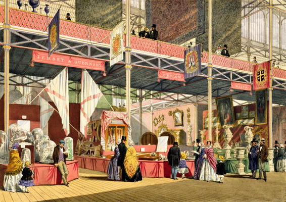 Stands for Guernsey and Jersey, Malta and Ceylon in the Great Exhibition of 1851, from Dickinson's C van English School, (19th century)
