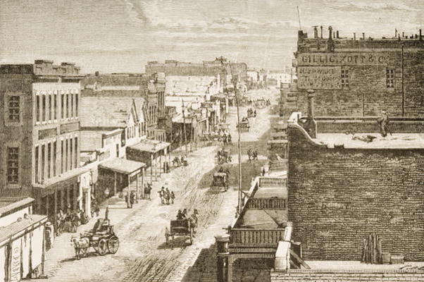 Street in Virginia City, Nevada, from 'American Pictures', published by The Religious Tract Society, van English School, (19th century)