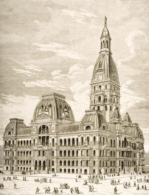 The City Hall, Chicago, c.1870, from 'American Pictures' published by the Religious Tract Society, 1 van English School, (19th century)