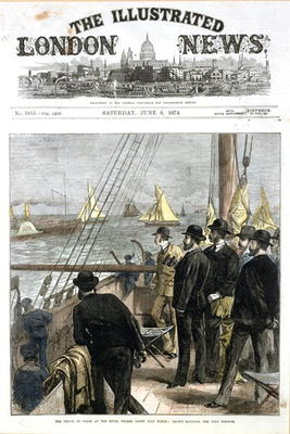 The Prince of Wales at the Royal Thames Yacht Club match, yachts rounding the club steamer, front co van English School, (19th century)