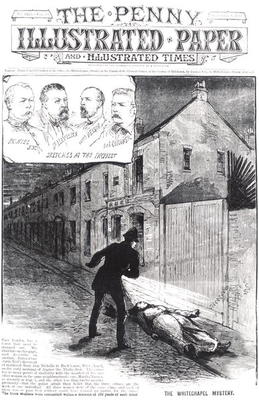 The Whitechapel Mystery, from 'The Penny Illustrated Paper', 8th September 1888 (engraving) (b&w pho van English School, (19th century)