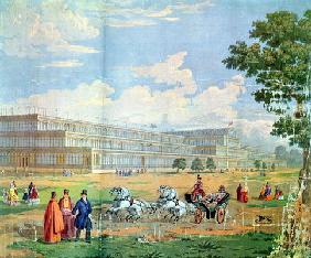 View of the Crystal Palace (colour lithograph)