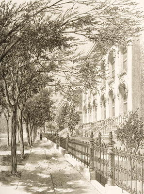 Wabash Avenue, Chicago, in c.1870, from 'American Pictures' published by the Religious Tract Society van English School, (19th century)