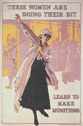 Poster depicting women making munitions