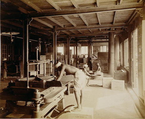 Tea pickers at the Lipton factory in Ceylon, c.1900 (photo) van English School, (20th century)
