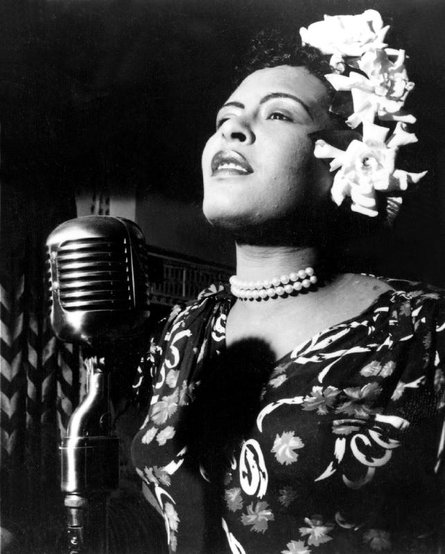 Jazz and blues Singer Billie Holiday van English Photographer, (20th century)