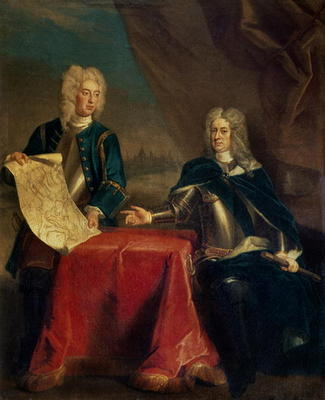 Duke of Marlborough discussing plans for the Siege of Bouchain with his Chief Engineer, Colonel Arms van Enoch Seeman
