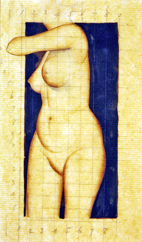 Study For Headless Female Torso, 1920 (pencil & black wash on paper)  van Eric Gill