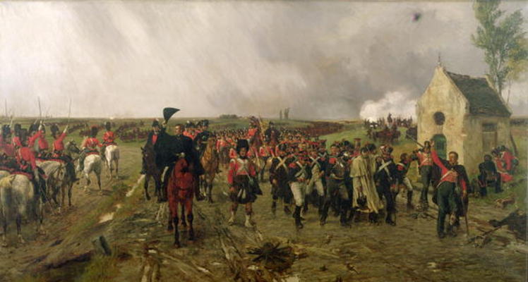 Wellington's March from Quatre Bras to Waterloo, 1878 (oil on canvas) van Ernest Crofts