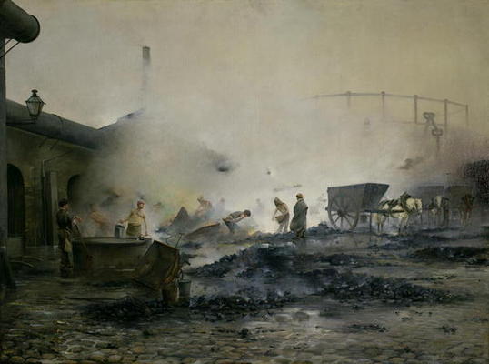 The Gas Factory at Courcelles, 1884 (oil on canvas) van Ernest Jean Delahaye
