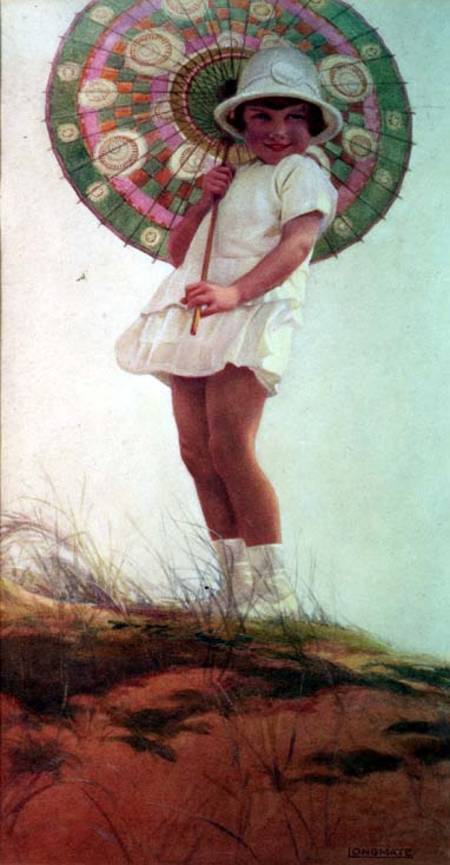 Portrait of the Artist's Daughter with a Parasol van Ernest Longmate