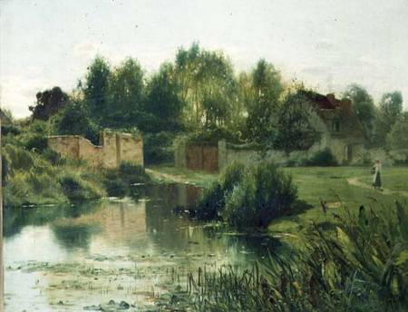 The Village Pond van Ernest Parton