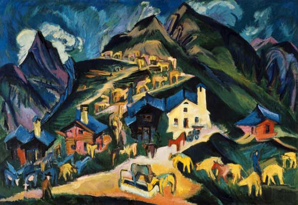 Driving the Cattle to Alpine van Ernst Ludwig Kirchner