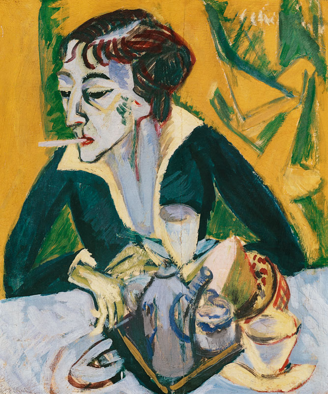 Erna mit Zigarette van Ernst Ludwig Kirchner