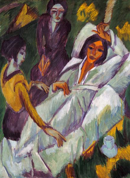 Frauen beim Tee van Ernst Ludwig Kirchner