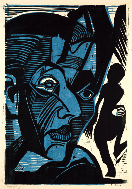 Selbstbildnis (Melancholie der Berge) van Ernst Ludwig Kirchner