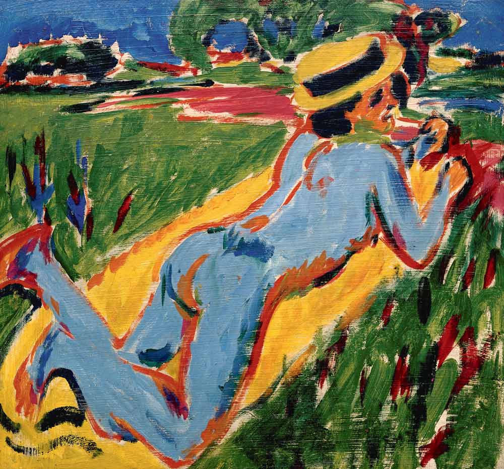 Recycling Blue Nude in a Straw Hat van Ernst Ludwig Kirchner