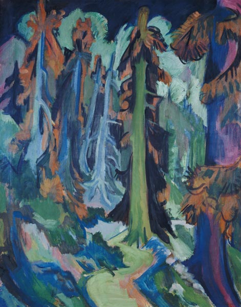 Wettertannen (Bergwaldweg) van Ernst Ludwig Kirchner