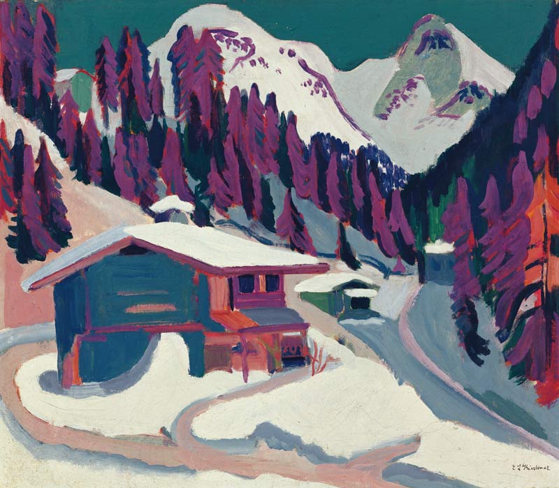 Wildboden im Schnee van Ernst Ludwig Kirchner