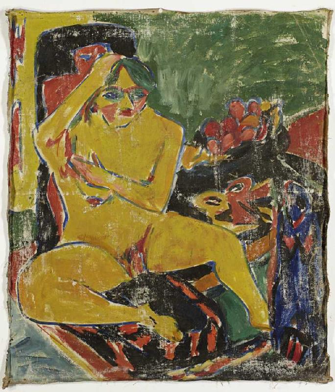 Akt im Atelier. van Ernst Ludwig Kirchner