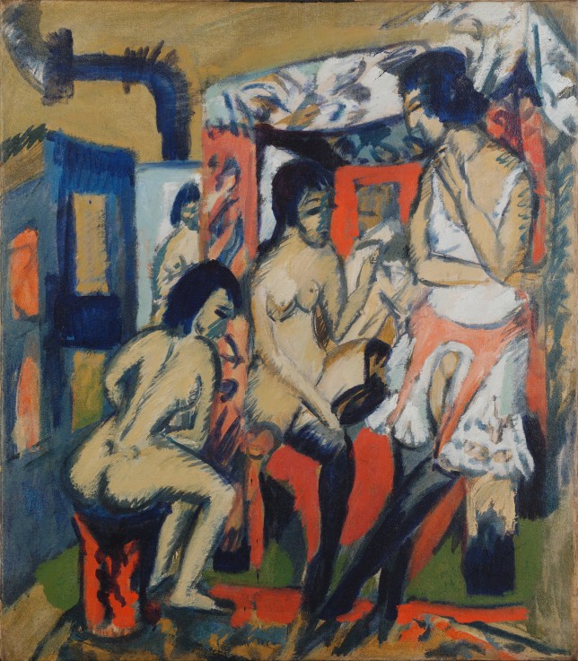 Nudes in Studio van Ernst Ludwig Kirchner