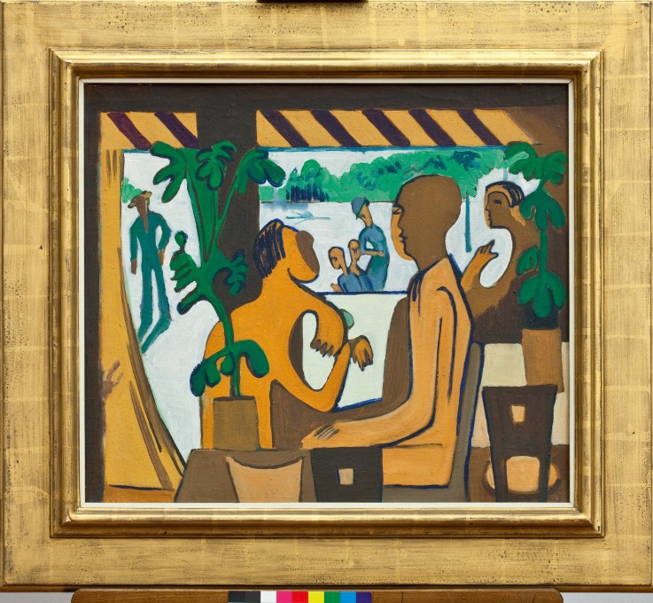 Brown Figures in a Café van Ernst Ludwig Kirchner