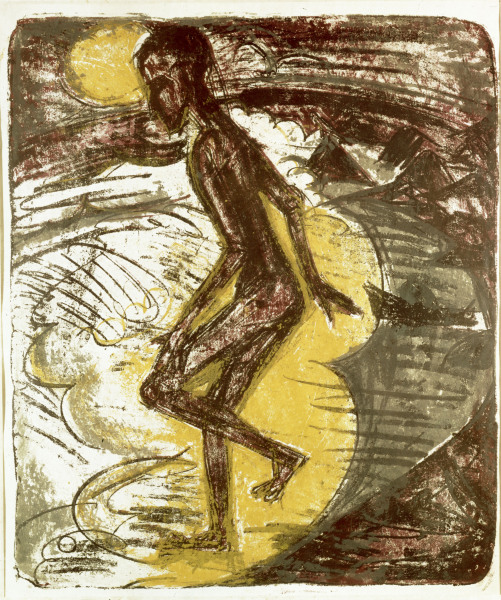 Man striding into the Sea van Ernst Ludwig Kirchner