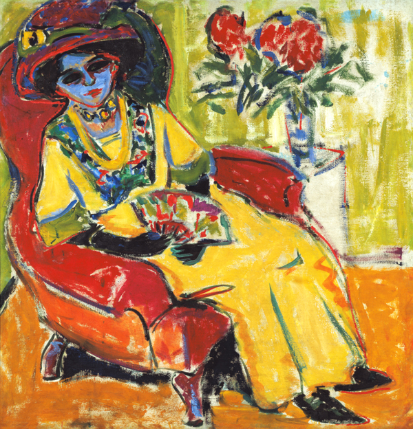 Sitzende Dame van Ernst Ludwig Kirchner