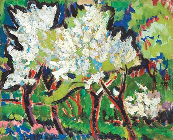 Blühende Bäume IV van Ernst Ludwig Kirchner