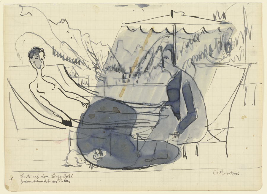 Leute auf dem Liegestuhl van Ernst Ludwig Kirchner