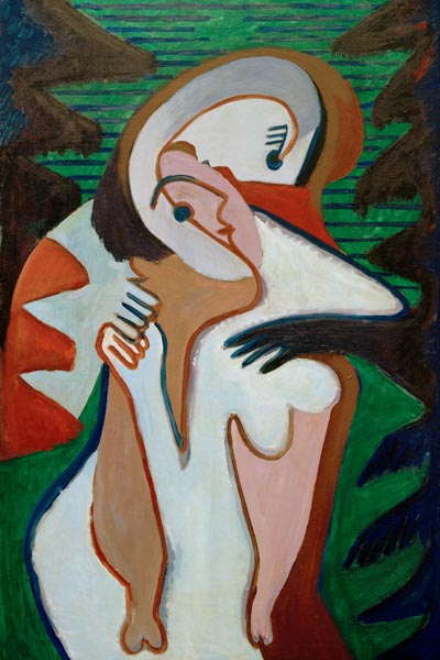 Liefdespaar de kus Ernst Ludwig Kirchner van Ernst Ludwig Kirchner