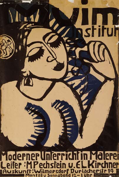 Plakat des Muim Instituts (Moderner Unterricht im Malen) van Ernst Ludwig Kirchner