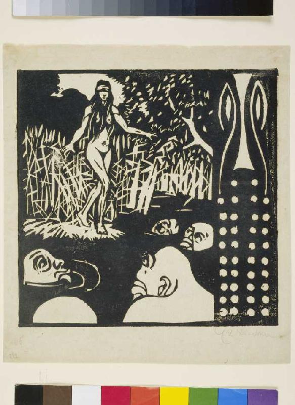 Versuchung (Aus: Zwei Menschen, Mann und Weib) van Ernst Ludwig Kirchner