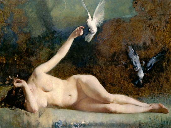 Woman with Pigeons van Ernst Philippe Zacharie