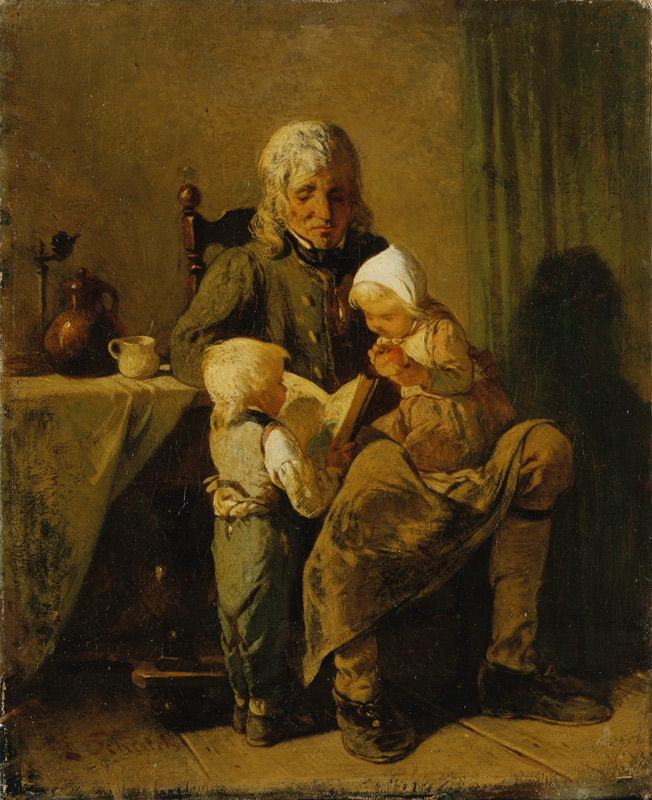 Grossvater und Enkelkinder van Ernst Schalck