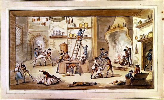 Sacking a farm during the period of the French Revolution van Etienne Bericourt