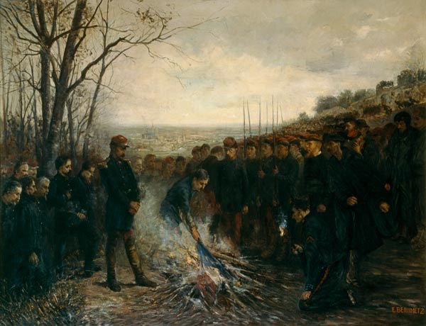 General Lapasset (1817-75) burning his flags, 26th October 1870 van Etienne Dujardin-Beaumetz