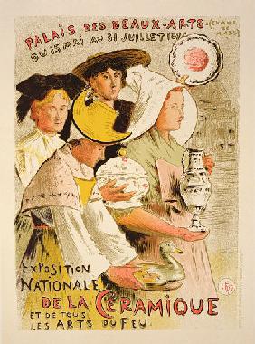 Reproduction of a poster advertising the 'National Exhibition of Ceramics'
