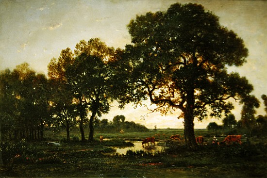 The Pond Oaks van Etienne-Pierre Théodore Rousseau