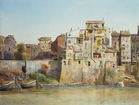 View of the Tevere a Monte Brianzo, Rome  on