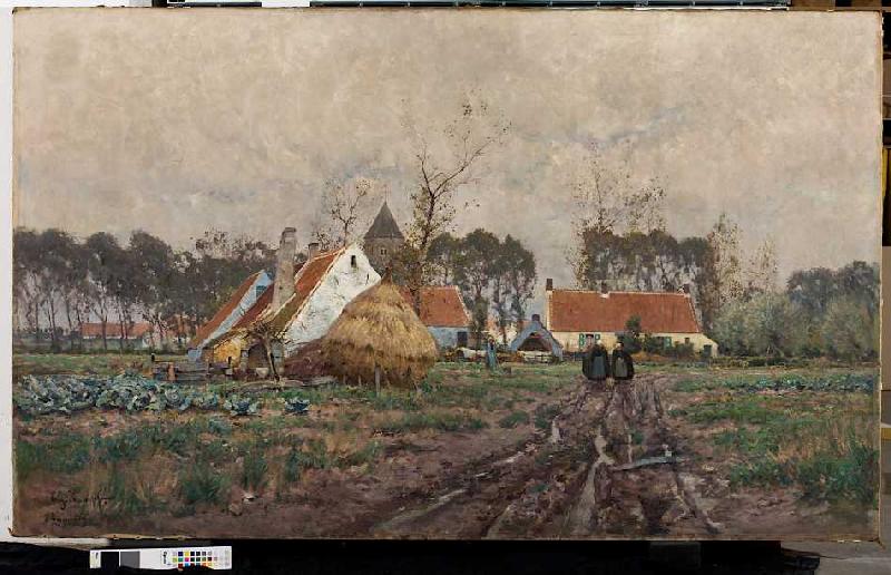 Flandrische Landschaft van Eugen Kampf