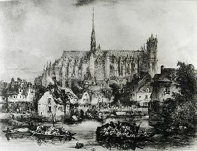 View of the Cathedral of Notre Dame, Amiens, from Pont Dudon