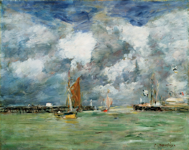High Tide at Trouville van Eugène Boudin